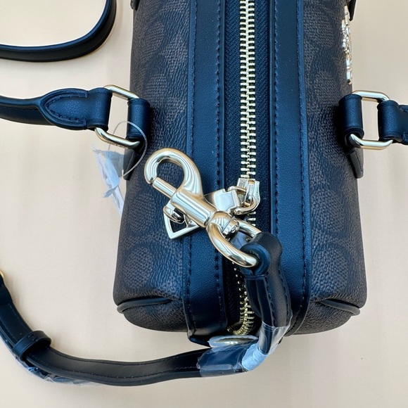 NWT Coach Rowan Long Satchel Walnut Black Signature Canvas Handbag CV963 - Picture 9 of 13